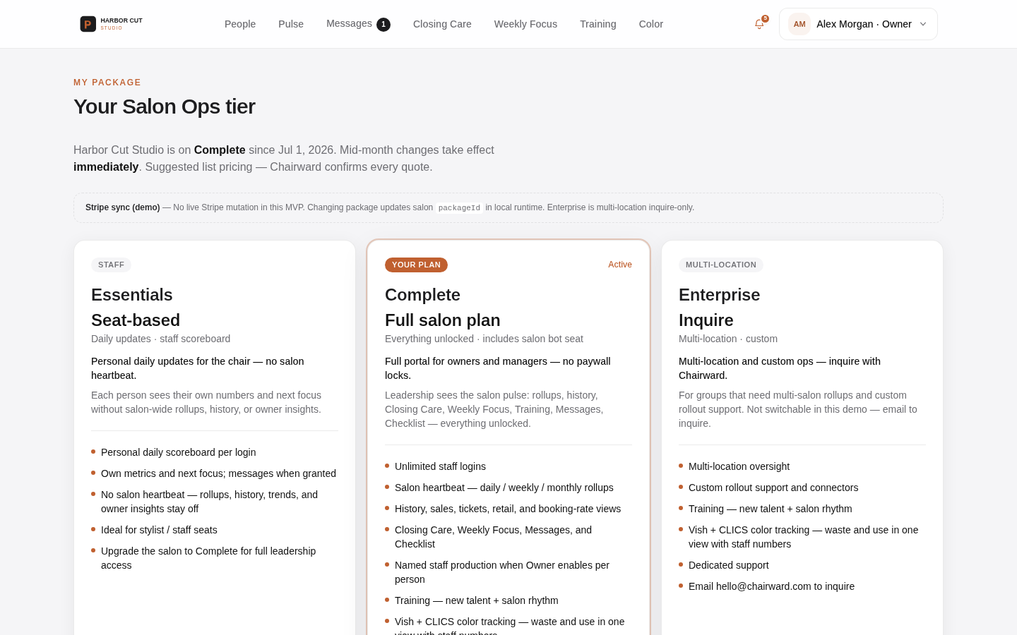 Chairward Essentials Complete Enterprise package view